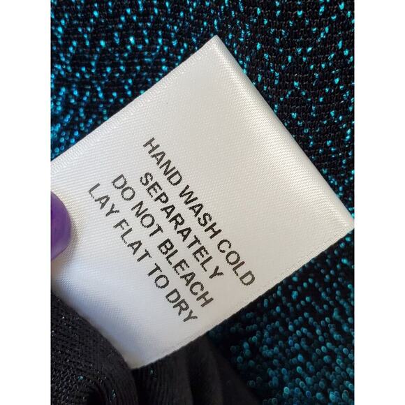 Slinky Brand Women's Blue Polyester Round Neck Long Sleeve Pullover Sweater 1X - Picture 11 of 13